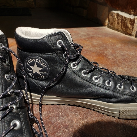 Mens leather converse high tops - Picture 3 of 5
